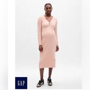 Maternity CashSoft Henley Midi Sweater Dress